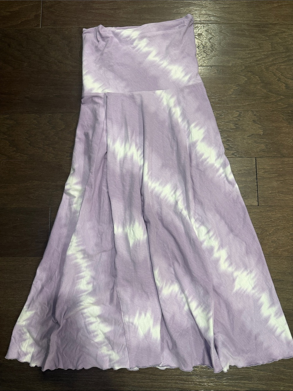 Athleta Convertible Foldover Maxi Skirt/Bandeau Dress Purple & White Tie-Dye XSP